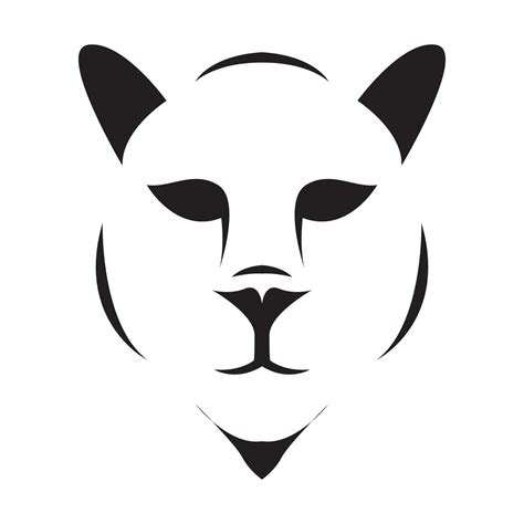 Negative Space Face Lioness Logo Design Vector Graphic Symbol Icon Sign Illustration Creative