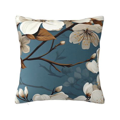 Zicancn Watercolor White Sakura Flower Throw Pillow Covers Bed Couch