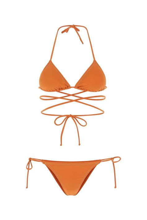 Reina Olga Woman Orange Stretch Nylon Miami Bikini Walmart