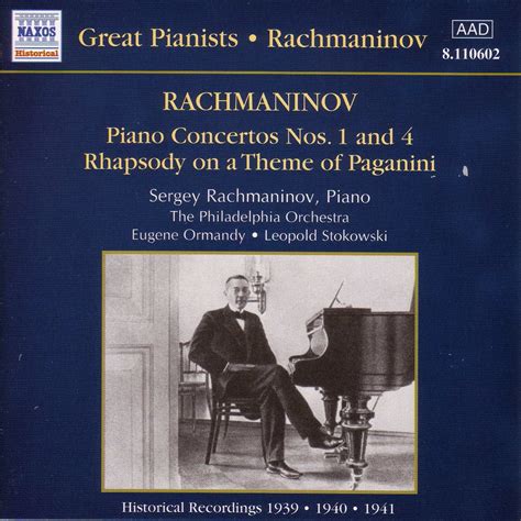 Rachmaninov Piano Concertos Nos 1 And 4 By Eugene Ormandy Leopold