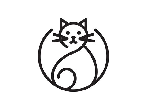 A Black And White Cat Logo 46887804 Vector Art At Vecteezy