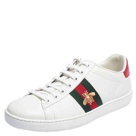 Gucci White Leather Ace Low Top Sneakers Size 37 Gucci The Luxury Closet