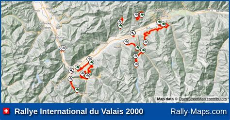 Shakedown Stage Map Rallye International Du Valais 2000 ERC