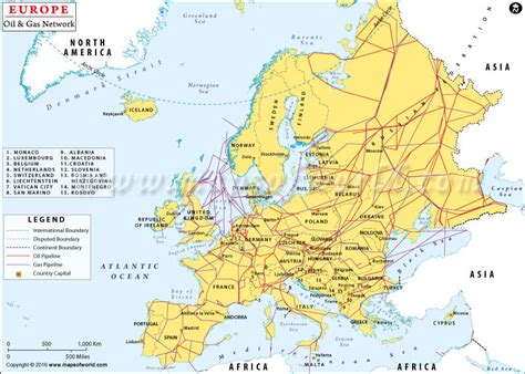 Map Of Europe Oil And Gas Network