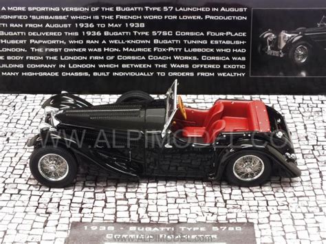 MINICHAMPS 437110430 Bugatti Type 57SC Corsica Roadster 1938 (Black ...