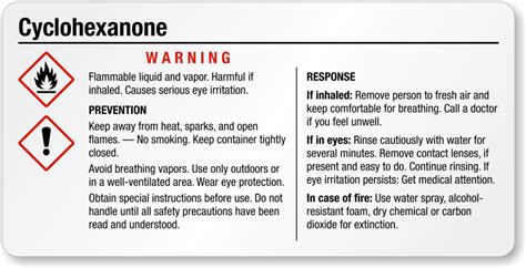 Small Ghs Cyclohexanone Label Sku Ghs 004 D