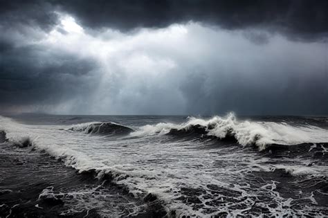 Premium Photo Dangerous Approaching Storm Over Sea Or Ocean Broken Water