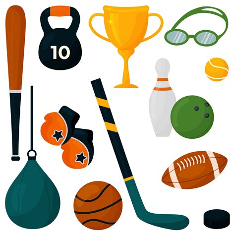 Set Of Sport Equipment Vector Art At Vecteezy