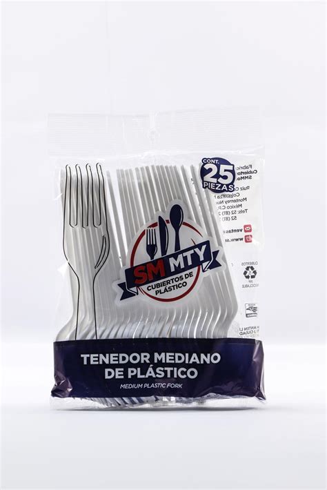 Tenedor De Plastico Desechable Blanco Smty Piezas La Surtida