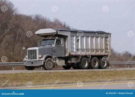 Grey Dump Truck Stock Image Image Of Bigrig Truck Haul 492439