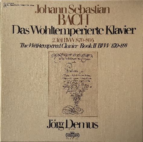 Das Wohltemperierte Klavier Teil Bwv Lp Box