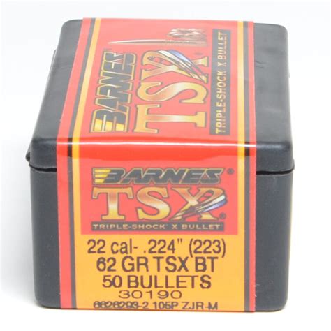 Barnes TSX Bullets 0 224 22 Caliber 62 Grain Solid Hollow Point Box