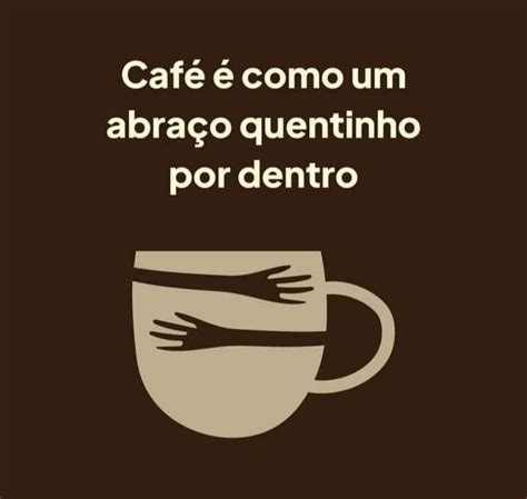 A Coffee Cup With Two Forks In It And The Words Cafe E Como Um Abrago