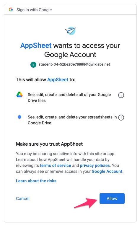 Connect And Configure Data For Your Appsheet App Google Cloud Skills