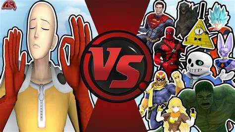 One Punch Man Vs The World Saitama Vs Goku Beerus Superman Hulk