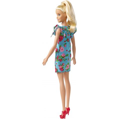 Barbie Fashionistas Doll Original Body Type Wearing Teal Floral Dress