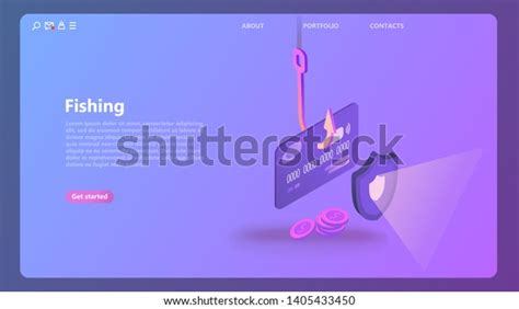 Phishing Via Internet Isometric Vector Concept Stock Vector Royalty