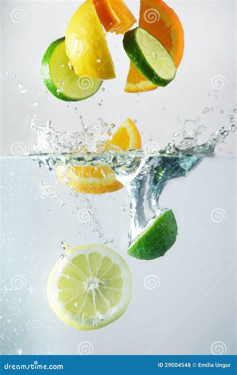 Lemon Lime And Orange Splash Stock Photo Image Of Nutrition Splash