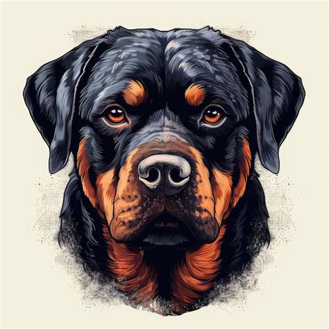 Premium Ai Image Rottweiler Dog On White Background Logo Digital Art