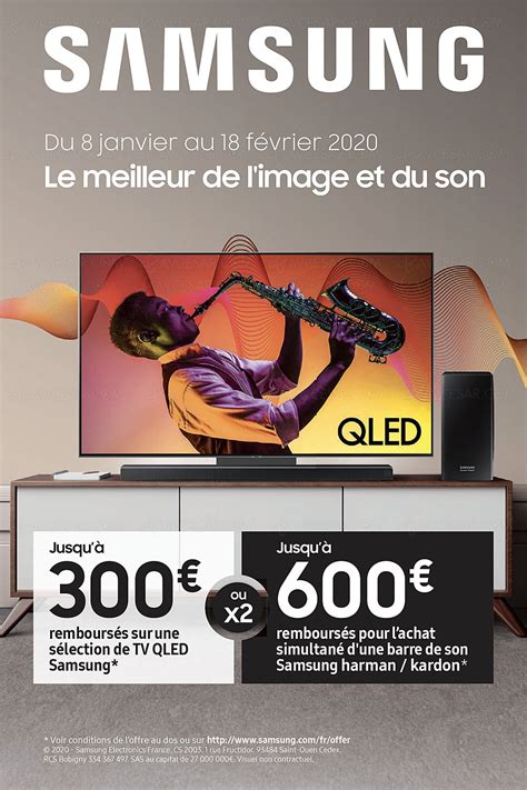 Offre de remboursement TV Samsung QLED jusqu à 300 remboursés 600