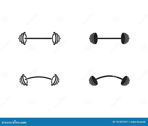 Barbell Dumbbell Gym Icon Logo Template Gym Badge Fitness Logo Stock