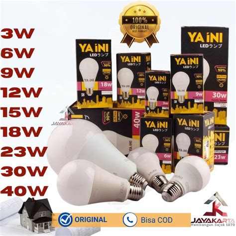 Jual Lampu Ya Ini Yaini 3 6 12 15 18 Watt SNI Paling Murah Garansi 1