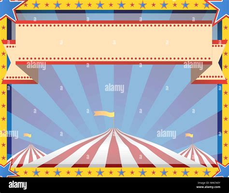 An Image Of A Horizontal Circus Background With Tent And Star Border