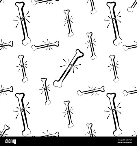 Human Broken Bone Icon Seamless Pattern Vector Art Illustration Stock