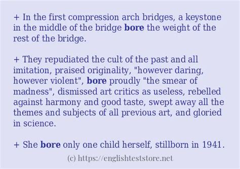 Bore Example Sentences Englishteststore Blog