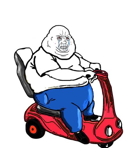 Fat crying mobility scooter wojak : WojakTemplate