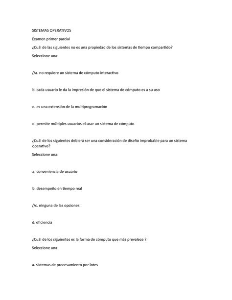 Examen 2 Febrero 2018 Preguntas Y Respuestas SISTEMAS OPERATIVOS