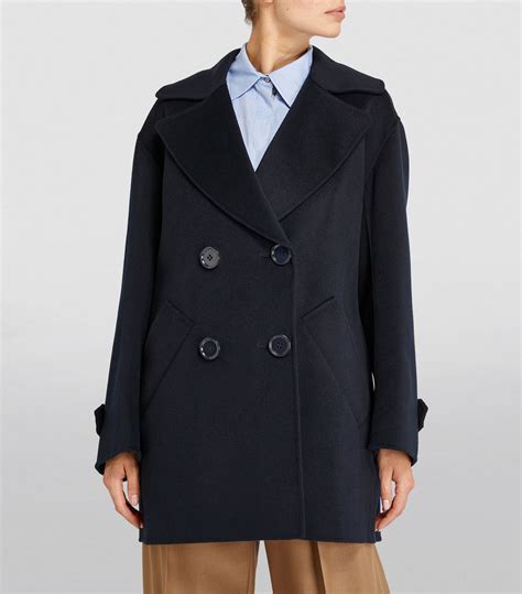 Womens Max Mara Blue Wool Oceania Coat Harrods Countrycode