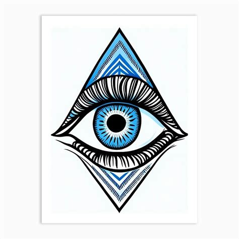 Third Eye Symbolism, Symbol, Third Eye Blue & White 4 Art Print by ...