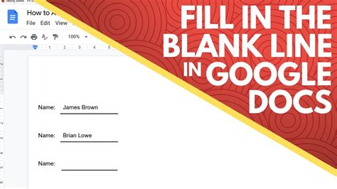 How To Add A Fill In The Blank Line In Google Docs Youtube