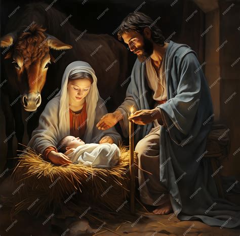 Premium Photo | Scene of the birth of Jesus Christmas nativity scene