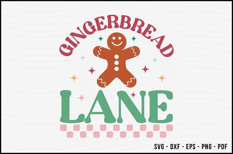 Gingerbread Lane | Retro Christmas Graphic by BeeCraftR · Creative Fabrica