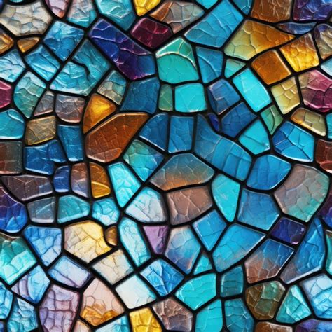 Premium AI Image | Macro shot of a glass mosaic texture with a vibrant ...