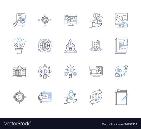 Business and accounting outline icons collection Vector Image