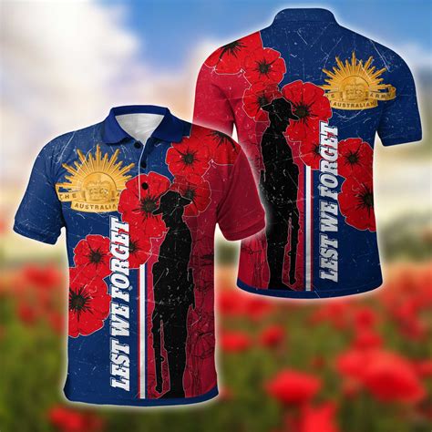 AIO Pride Anzac Day Polo Shirt Lest We Forget Anzac Day 2022 Polo