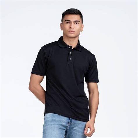 BOXY Microfiber Classic Short Sleeve Polo Shirt Black