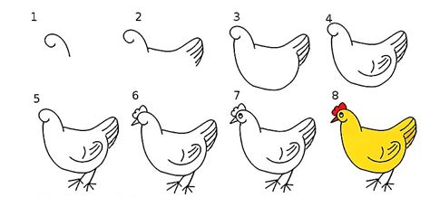 How To Draw A Lovely Chicken Step By Step Drawing Photos