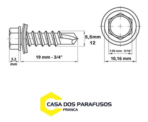 Parafuso Auto Brocante Sextavado X Und Casa Dos