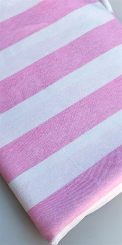 Destash Piece Cotton Knit Cm X M Wide Broad Pink Stripes