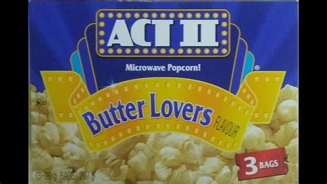 Act 2 Butter Lovers Microwave Popcorn 2017 Youtube