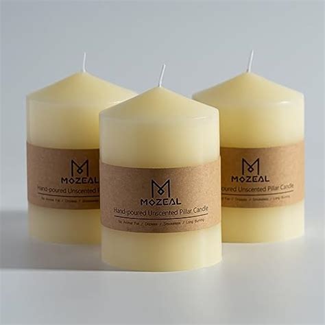 Amazon X Inch Ivory Pillar Candles Set Of Hand Poured