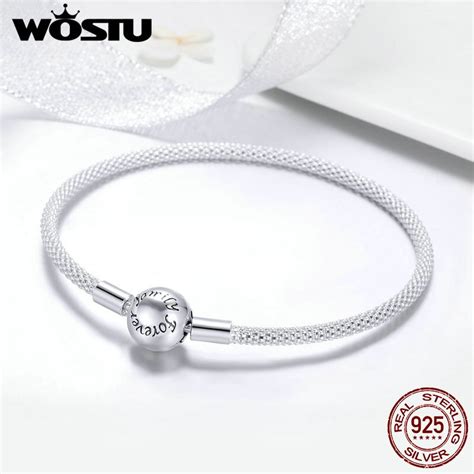 WOSTU New Arrival Real 925 Sterling Silver Forever Love Bracelet For