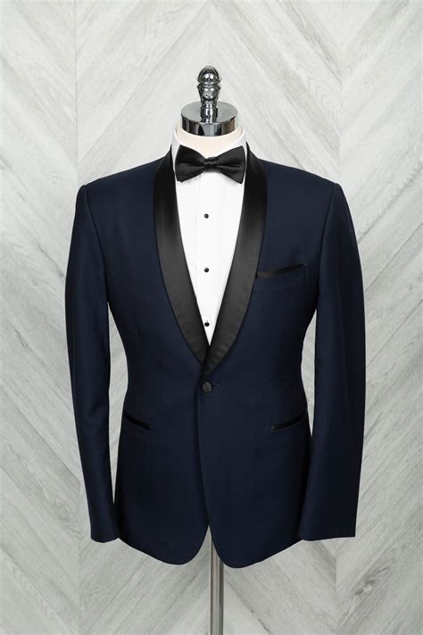 Complete Look Blue Tuxedo With Shawl Collar Classy Formal Wear