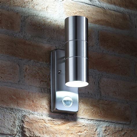 Auraglow Pir Motion Sensor Stainless Steel Up Down Outdoor Wall