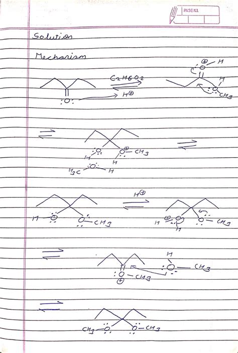 [Solved] Show ketal formation for this mechanism using ethanol and TsOH ...