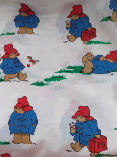 Paddington Bear Fabric Vintage 1980 S Fabric Lovely Etsy Uk